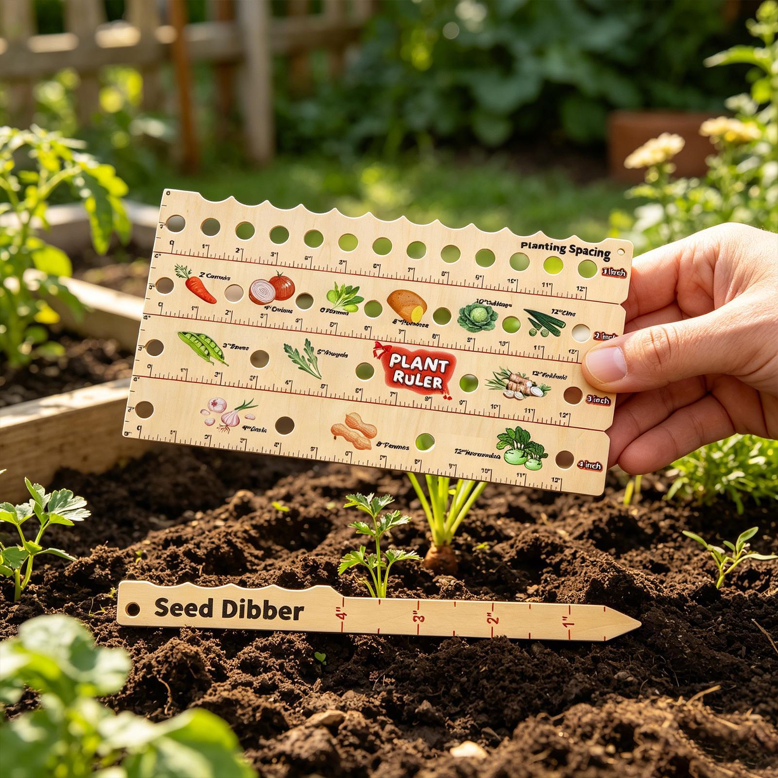 Gardening Tools For Beginners - Wooden Plant Spacing Ruler Gardening Tool