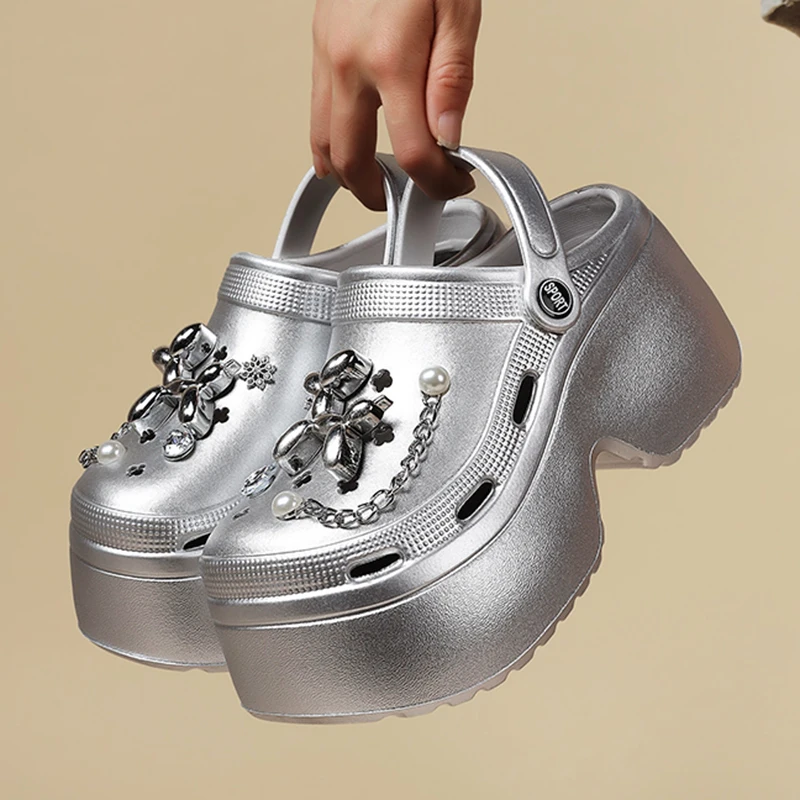 New Women's Silver Platform Cl - Gardening Tools Women 리뷰 및 가격